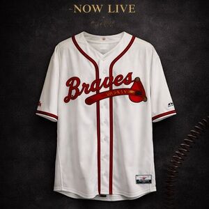 Atlanta Braves Authentic Majestic Jersey Size 60 White MLB On Field